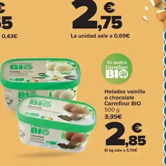 Carrefour Helados vainilla o chocolate oferta