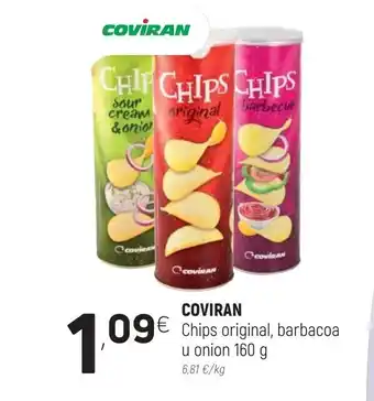 Coviran Coviran Chips original, barbacoa u onion 160g oferta