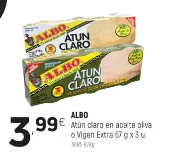 Coviran Albo Atún claro en aceite oliva o Virgen Extra 67g x 3 u oferta