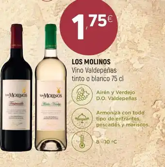 Coviran Los Molinos Vino Valdepeñas tinto o blanco 75cl oferta