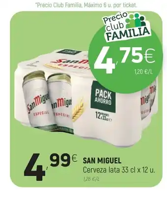 Coviran San Miguel Cerveza lata 33cl x 12 u oferta