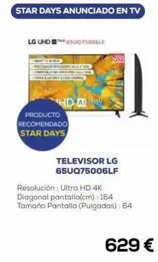 Euronics Star days anunciado en tv lg uhd65075006lf mitt producto recomendado star days bayer matice hd a televisor lg 65uq7500 oferta