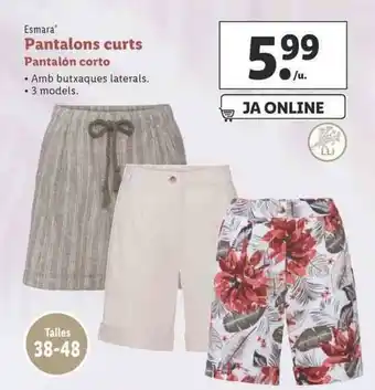 Lidl Esmara Pantalons curts Pantalón corto Amb butxaques laterals, 3 models oferta