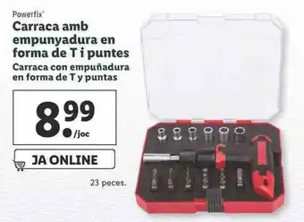 Lidl Powerfix Carraca amb empunyadura en forma de T i puntes Carraca con empuñadura en forma de Ty puntas oferta