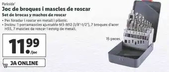 Lidl Joc de broques i mascles de roscar Set de brocas y machos de roscar oferta