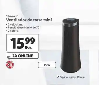 Lidl Ventilador de torre mini oferta