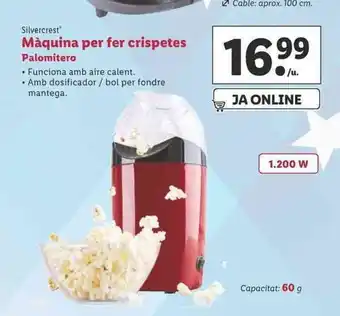 Lidl Máquina per fer crispetes Palomitero oferta