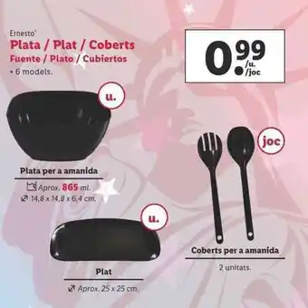 Lidl Plata/Plat/Coberts/fuente/plato/Cubiertos oferta