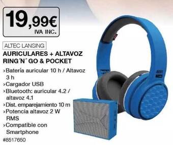 Costco Altec Lansing Auriculares + Altavoz Ring 'n' Go & Pocket oferta