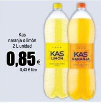 FROIZ KAS naranja o limón 2 L unidad oferta