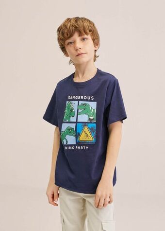 Mango Kids Camiseta algodón dibujo oferta