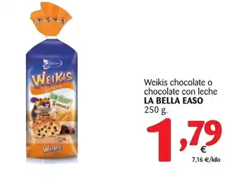Alimerka La Bella Easo Weikis chocolate o chocolate con leche 250g oferta
