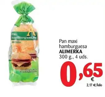 Alimerka Alimerka Pan maxi hamburguesa 300g 4uds. oferta