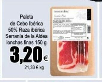FROIZ Paleta de Cebo Ibérica 50% Raza ibérica Serrania de la Aldea lonchas finas 150 g oferta
