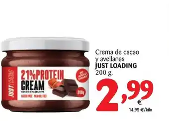 Alimerka Just Loading Crema de cacao y avellanas 200g oferta