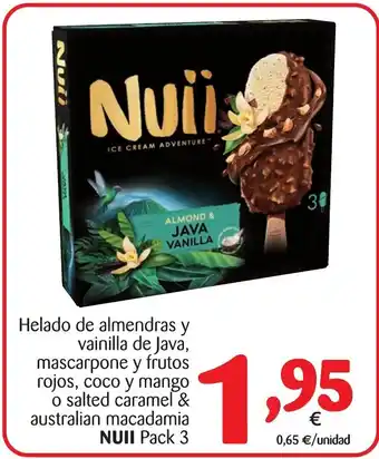 Alimerka Nuii Helado de almendras y vainilla de java Pack 3 oferta