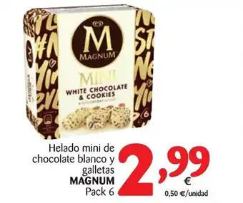 Alimerka Magnum Helado mini de chocolate blanco y galletas Pack 6 oferta