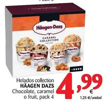 Alimerka Häagen Dazs Helados collection Chocolate, caramel o fruit pack 4 oferta