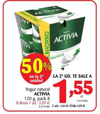 Alimerka Activia Yogur Natural 120g pack 8 oferta