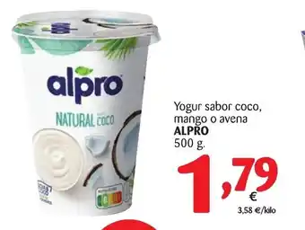 Alimerka Alpro Yogur sabor coco, mango o avena 500g oferta