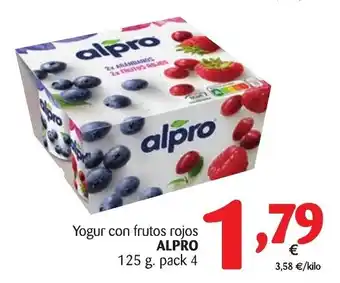 Alimerka Alpro Yogur con frutos rojos 125g. pack 4 oferta