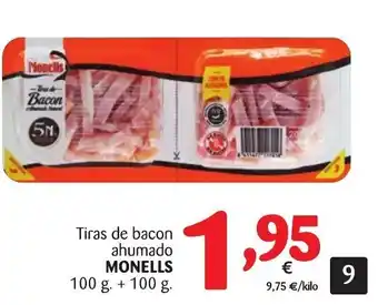 Alimerka Monells Tiras de bacon ahumado 100g oferta