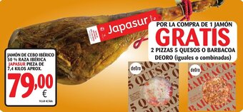 Alimerka Japasur Jamón de Cebo Ibérico 50% Raza Ibérica pieza de 7,4 kilos aprox. oferta