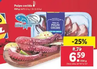Lidl Pulpo Cocido 250 g oferta