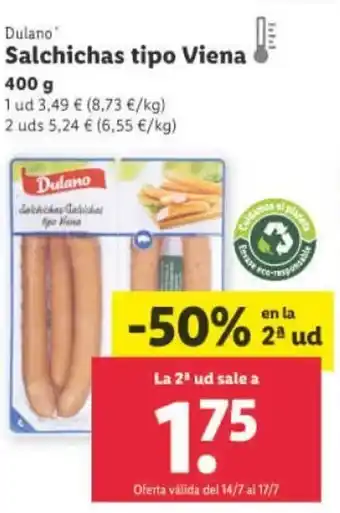 Lidl Dulano® Salchichas Tipo Viena 400 g oferta