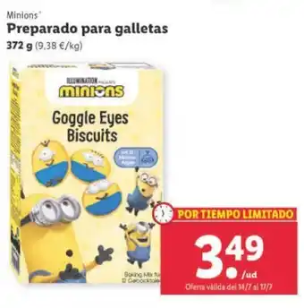 Lidl MInions® Preparado Para Galletas 372 g oferta