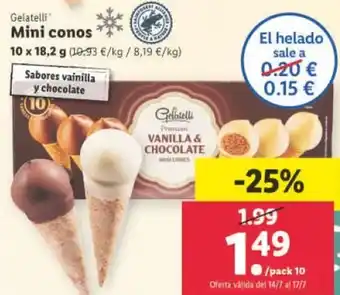 Lidl Gelatelli® Mini Conos 10 x 18.2 g oferta