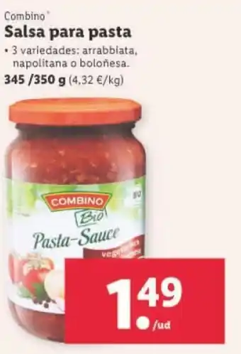 Lidl Combino® Salsa Para Pasta 345 / 350 g oferta