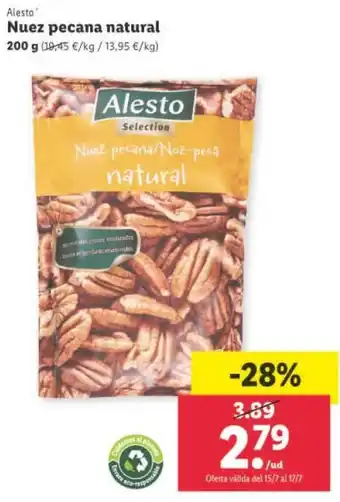 Lidl Alesto® Nuez Pecana Natural 200 g oferta
