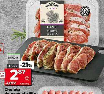 La Plaza de DIA Chuleta De Pavo Al Ajillo oferta
