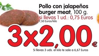 Alimerka Pollo con jalapeños burger meat 100g oferta