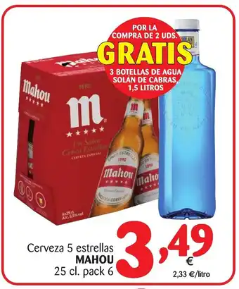 Alimerka Mahou Cerveza 5 Estrellas 25cl. pack 6 oferta