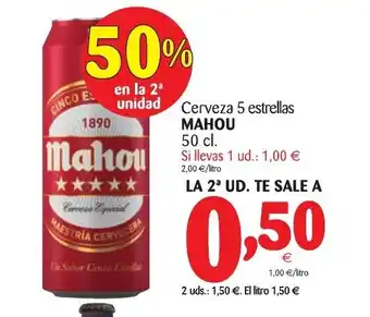 Alimerka Mahou Cerveza 5 Estrellas 50cl oferta
