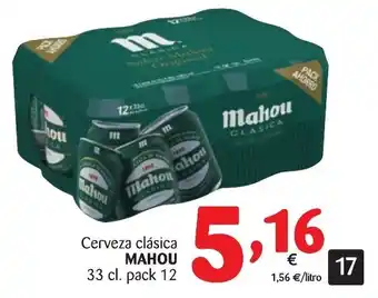Alimerka Mahou Cerveza clásica 33cl. pack 12 oferta