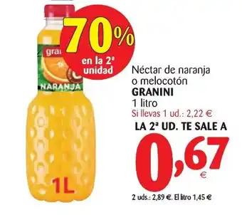 Alimerka Granini Néctar de naranja o melocotón 1 litro oferta