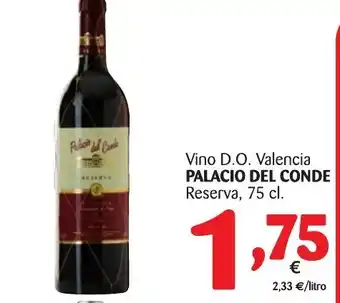Alimerka Palacio del Conde Vino D.O. Valencia Reserva 75cl oferta