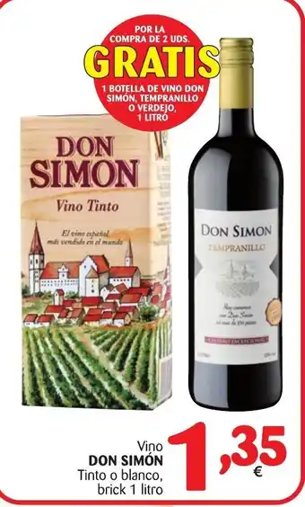 Alimerka Don Simón Vino Tinto o blanco 1 litro oferta