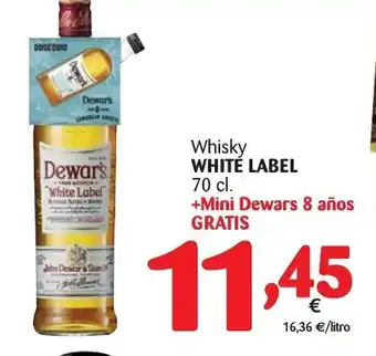 Alimerka White Label Whisky 70cl + Mini Dewars 8 años Gratis oferta