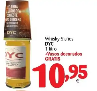 Alimerka DYC Whisky 5 años 1 litro+Vasos decorados Gratis oferta