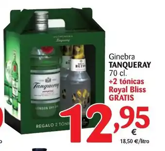 Alimerka Tanqueray Ginebra 70cl+2 tónicas Royal Bliss Gratis oferta