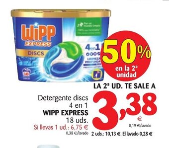 Alimerka Wipp Express Detergente discs 4 en 1 18 uds. oferta