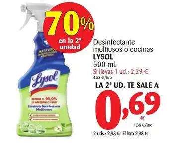 Alimerka Lysol Desinfectante multiusos o cocinas 500ml oferta