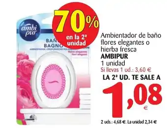 Alimerka Ambipur Ambientador de baño flores elegantes o hierba fresca 1un. oferta