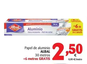 Alimerka Albal Papel de aluminio 30 metros + 6 metros Gratis oferta