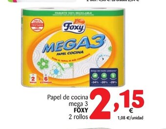Alimerka Foxy Papel de cocina mega 3 2 rollos oferta