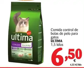 Alimerka Ultima Comida control de bolas de pelo para gatos 1,5 kilos oferta